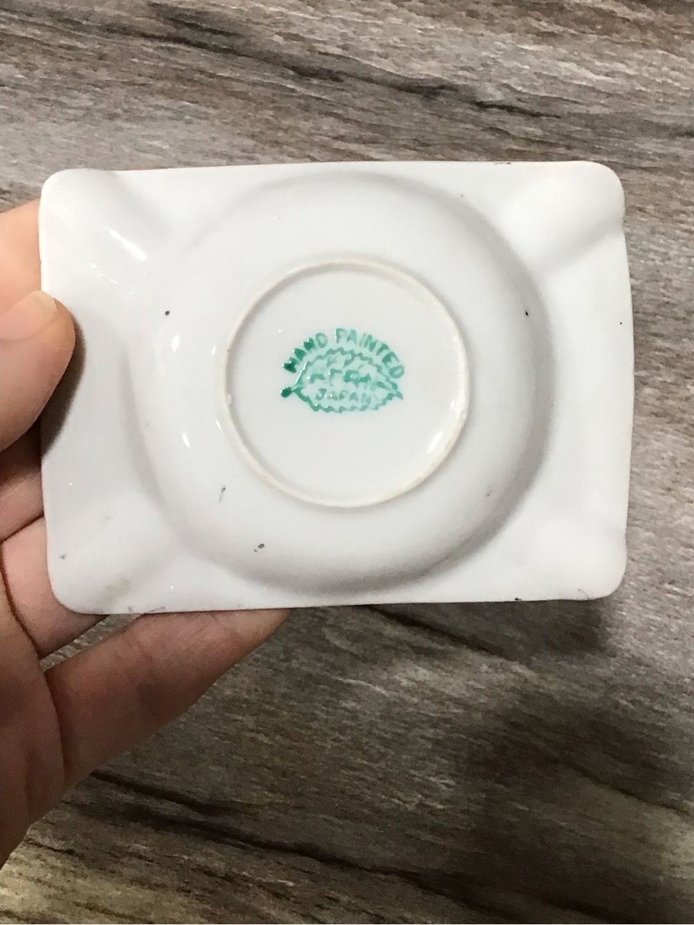Vintage FERN Hand Painted Japan Floral Porcelain Trinket Tray Ashtray 3.75” - Picture 5 of 8